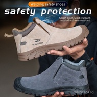 Size 36-46 Safety Boots Safety Shoes Steel Toe Shoes Welder Shoes Men's Slip-On Safety Shoes Men's Work Shoes Smash-Proof Steel Toe Shoes Stab-Proof Safety Shoes Breathable Lightwe