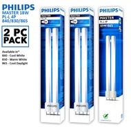 2 PC PACK | Philips Master PL-L 18w | 4 Pin | 830 | 840 | 865