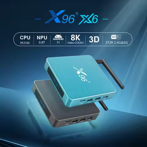 X96 X6 TV Box 8GB RAM 128GB ROM RK3566 Support 8K 3D 2.4G/5G Dual WiFi 1000M BT4.X Android 11.0 Set 