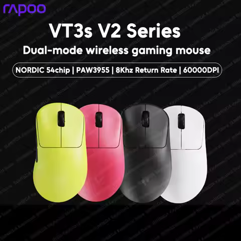 Rapoo VT3s Pro V2 Wireless Gaming Mouse PAW3950 PAW3955 Nordic54L Dual 8K 60000DPI 2.4G Wired Lightw
