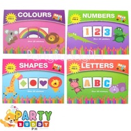 16 Page Pre-Kindergarten Workbook + 1 Sticker Page (Available in Colors Shapes Numbers Letters)