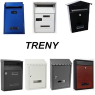 TRENY Wall mounted Post Letter Box Iron Mail Box Outdoor Metal Post Box Mail Box Peti Surat Besi