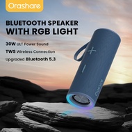 Orashare BS04 Ultra ลำโพงบลูทู ธ พร้อมไฟ RGB ลำโพงเสียง 30 วัตต์ลำโพง TWS 4000mAh แบตเตอรี่ 360 สเตอ
