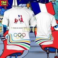 2025 Olympic T-Shirt Paris Olympic Games Printed T-Shirts Olympic Games T-Shirt Summer Short Sleeve 