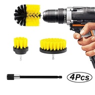 4pcs/set Electric Floor Scrub Drill Brush Clean Bathroom Surface Tub Tile Grout Cordless Electric Scrub Cleaning Kit