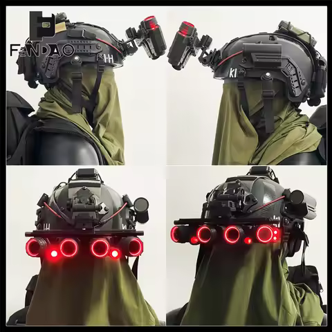 Tactical COD Koenig Helmet Set with Luminous Six Eye NVG Dummy Model Mask Survival Light for Call of