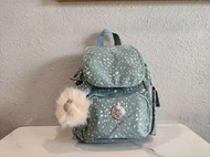 kipling 猴子包 k12671 MIN 綠色燙銀 輕量 多夾層 時尚 雙肩後背包 兩側有口袋 預購