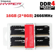 1 KIT 16GB (2x8GB) 2666MHz Memory DIMM DDR4 RAM (HX426C16FB3K2/16) 1.2V 288 Pins HyperX FURY ram ddr4 FOR Dual Channel New