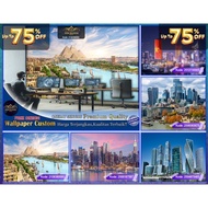 Custom 3D City Motif Wallpaper | Building | City View | City | Hotel | Custom 3D