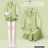 YINGKETUO | Dopamine Fashion Green Fall Outfit