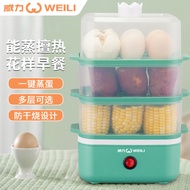 เครื่องต้มไข่และกระทะไฟฟ้าซีกโลก Wangqiong1Gift เครื่องนึ่งไข่พลังงานต่ำความจุมากอเนกประสงค์