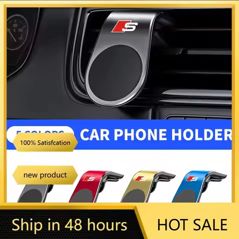 Car Logo New Mobile Metal Magnetic Car Phone Holder For Audi Sline A6 A4 A3 A7 A5 Q3 Q5L Q7 Q2 S4 S5