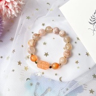 【雲遊】天然橙瑪瑙 櫻花瑪瑙 14K包金設計款手鍊