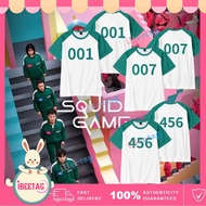 Squid Game Green 456/001/333 T-shirt Halloween Cosplay Costume Short Sleeve Unisex Netflix Tee Shirt