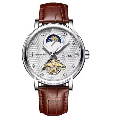 TEVISE Fully Automatic Mechanical Watch Night Glow Stars Planets Fashion Business Casual Multi-funct