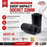 MATA Yukido Shock Deep Socket Air Impact 33mm Drive 1 Inch Black Cr-Mo Socket Wrench Workshop Tool f