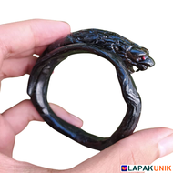 Gelang akar bahar macan / Gelang hitam ukir macan kumbang