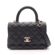 【二手】香奈兒 (Chanel) Coco Handle XXSTOP，AS2215 黑色魚子醬紋小牛皮（粒面小牛皮），Coco Handle 絎縫雙肩包