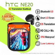 HTC NE20 AI Translator Earbud Bluetooth 6.0 TWS 134 Languages Translation HiFi Stereo Smart LCD Scre