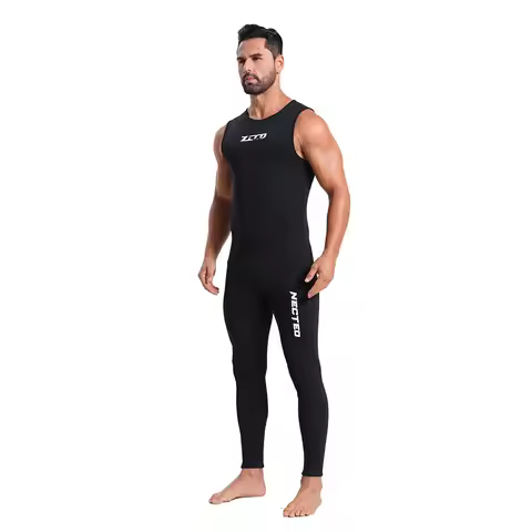 ZCCO 3mm Neoprene Wetsuit One-piece Men Sleeveless Diving Suit Comfortable High Elasticity Scuba Div