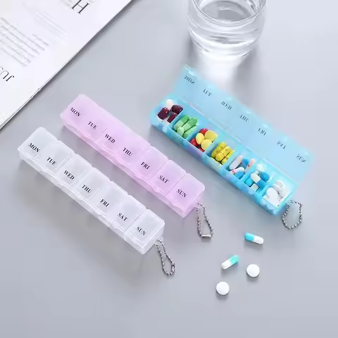 1/2/3/4Pcs Mini Portable Transparent Medicine Box Waterproof Week-Long Day-Of-The-Week Divider Small