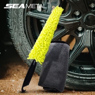 Seametal Car Wheel Cleaning Brush Set Sponge Cleaning Kit Car Tire Cleaning Kit Car Tyre Wheels Detailing Brush
