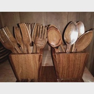 Spoon & Fork 1dozen ( Magkono Wood )