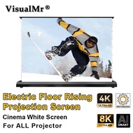 2025 VisualMr Smart Electric Motorized Floor Rising Projection Screen Tab-Tensioned 72" Anti-Light 1