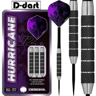 DESIGNA STEEL TIP DARTS - 22G HURRICANE V2 BLACK KNURL 80%TUNGSTEN DART SET ORIGINAL STEEL DART