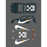 [WHITE TONER] Decal Civic Ef Nike x Off White