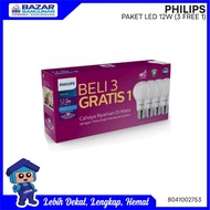 Philips - 12 Watt Led Bulb Package 12W/ 12W/ 3 Get 1 Free