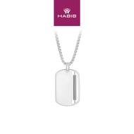 HABIB 925 Silver Palladium Men's Necklace 560660424(PLD)