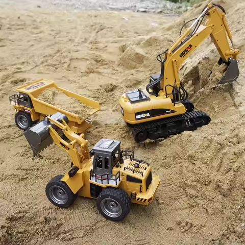 HUINA 1:50 Alloy Toys Scale Die-cast Pattern Hydraulic excavator Engineerin Bulldozer Engineering Co