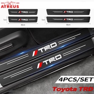 4PCS Toyota TRD Carbon Fiber Car Door Sill Sticker Protector Auto Threshold Strips Sticker For Vios 
