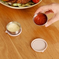 6 Packs Salad Dressing To Go Containers, 1.6 Oz Small Stainless Steel Sauce Cups With Leakproof Sili