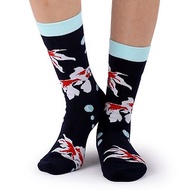 Viken Plan棉襪男女襪子四季通用VP短襪個性時尚花色彩色金魚