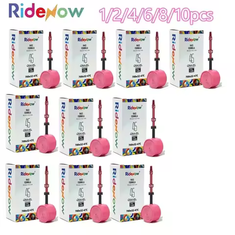 1/2/4/6/8/10pcs Ridenow Gravel 45g Inner Tube External Thread Tube Metal Nozzle Inner Tube 700x32-47