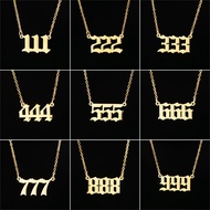 JT1 Stainless Steel Angel Number Necklace 111-999 for Women Men Lucky Number Chain Necklaces Jewelry