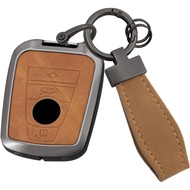 SANRILY Metal Leather Smart Key Fob Cover Compatible with BMW i8 i3 2014-2020 i Accessories Keyless 