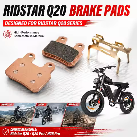 Low Noise Comfort: Semi-Metallic Brake Pads for Ridstar Q20/Q20Pro/H26Pro/EKX X2/X21/Freego X2 – Fit