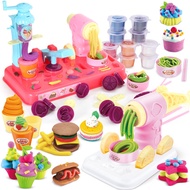 Non-Toxic Plasticene Colored Clay Mold Set Children's Ice Cream Noodle Maker Toy Kindergarten Toy Clay Girl/Play Dough Sets Noodle Machine Ice Cream Machine Fun Kitchen Pretend