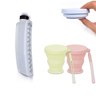 Water Bottle Fitness Water Bottles Flat Kettle Portable Hiking with Dust Cover For Outdoor