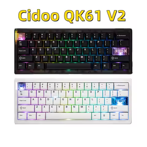 CIDOO QK61 V2 Mechanical Keyboard 60% Layout Gasket Structure VIA Programmable Hot-Swap Three Mode W