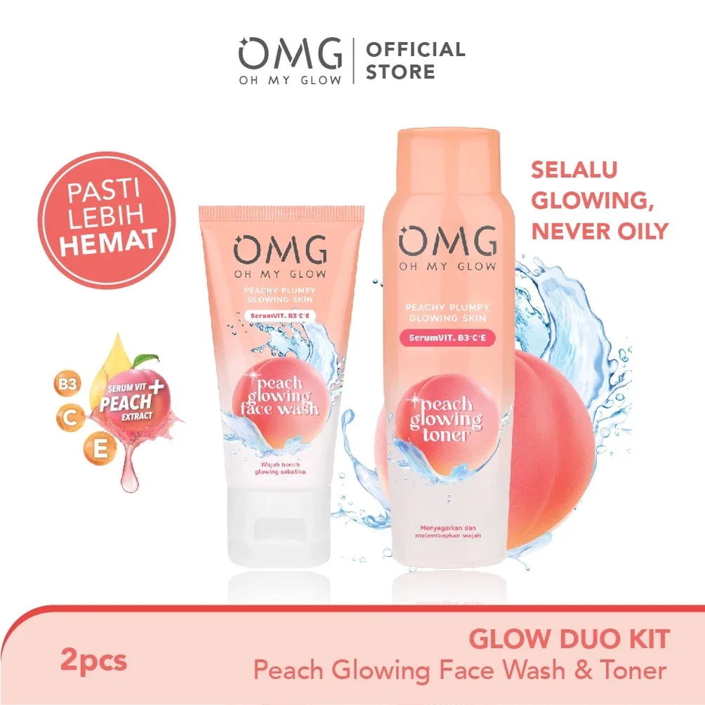 omg skincare paket duo | face wash + toner