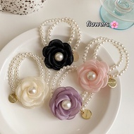 [Xi Decoration Flower Beauty] BA065 Korean Style Fairy Pearl Camellia Hair Ring Super Simple Tempera