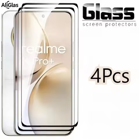 4Pcs Curved Glas for Realme 8 11 12 14 Pro Plus Tempered Glass for Realme 10 13 Pro GT2 GT5 Pro Anti
