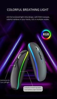 RGB雙模無線BT靜音滑鼠可充電RGB Dual Mode Wireless BT Silent Mouse Rechargeable
