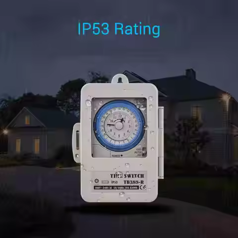 Mechanical 24 Hours Timer Switch IP53 Rating Programmable Electrical Timer Switch Box AC 100-240V 15