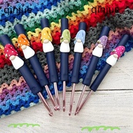 QINJUE Rainbow Gnome Crochet Hook, Metal Yarn DIY Tool Yarn Crochet Hook, Gnome Funy Ergonomic Crochet Hooks
