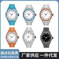 Jam tangan kuarza bertekstur baru dengan konsep lakaran 2D, jam tangan kasual fesyen kreatif uniseks